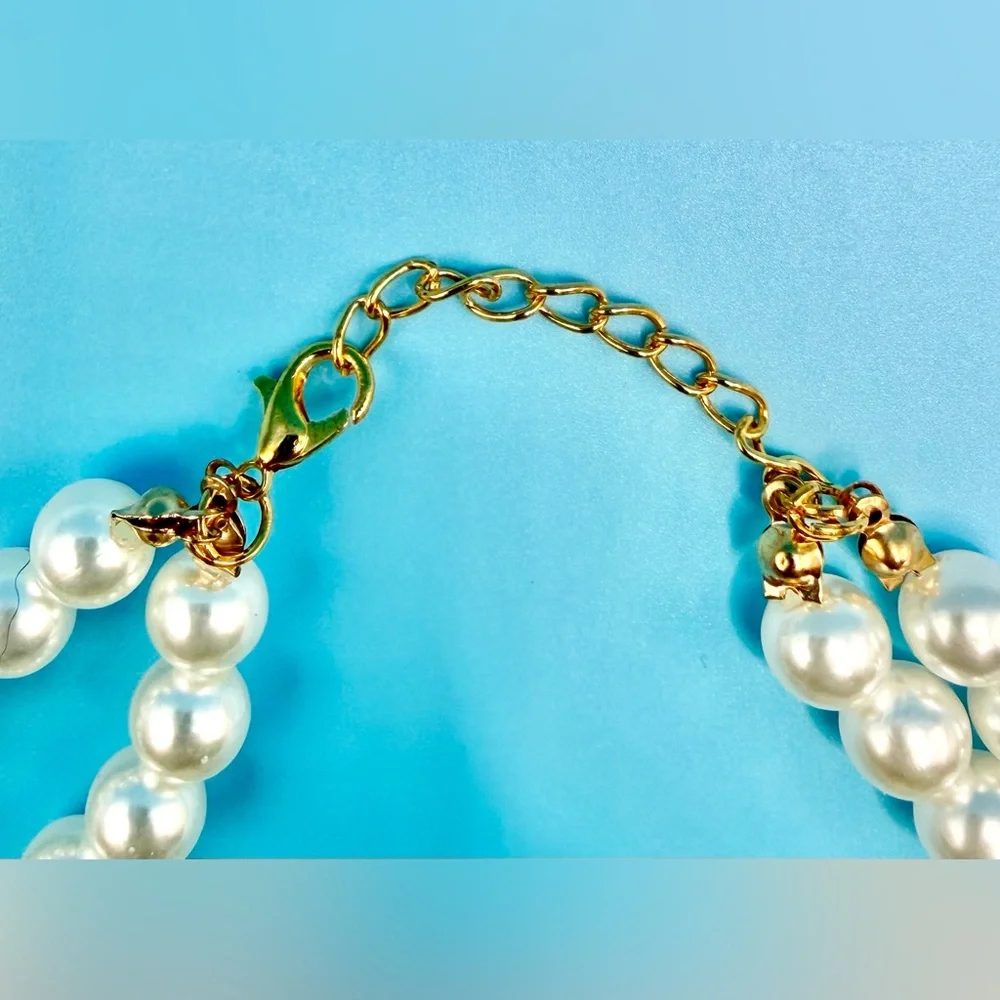 Pearl Rose Dog Collar Small Adjustable Bridal Pet Necklace